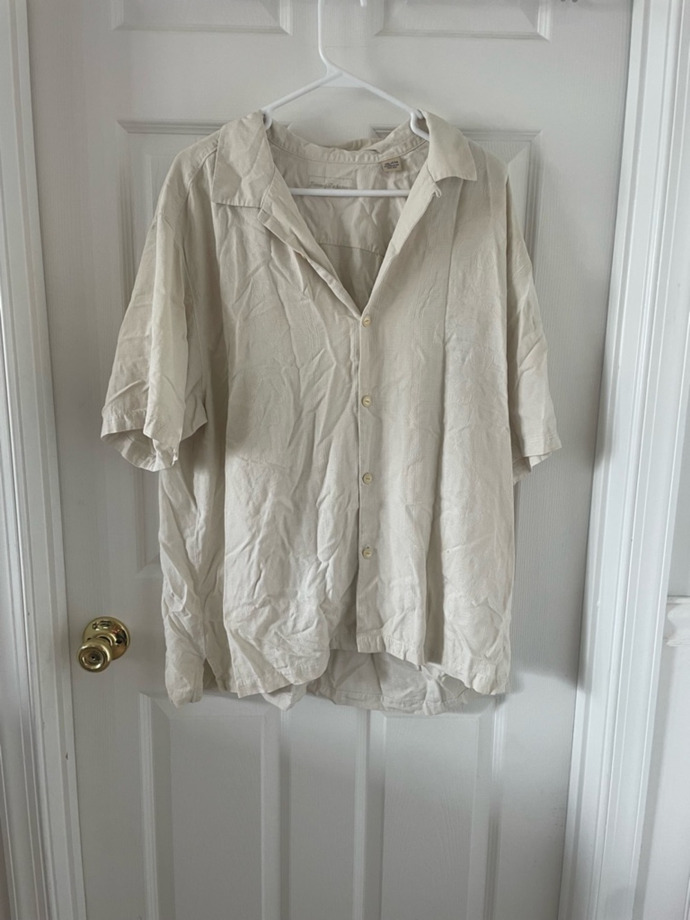 Tommy Bahama Cream Short-Sleeve Button-Down Shirt